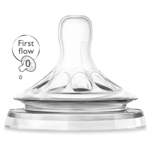 Фото Соска Philips Avent Natural медленный поток 0мес+ 2шт SCF657/27