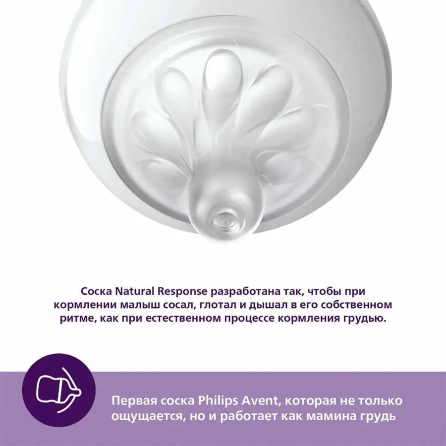 Соска Philips Avent Natural Response 2шт. 3+мес. SCY964/02 средний поток — 16