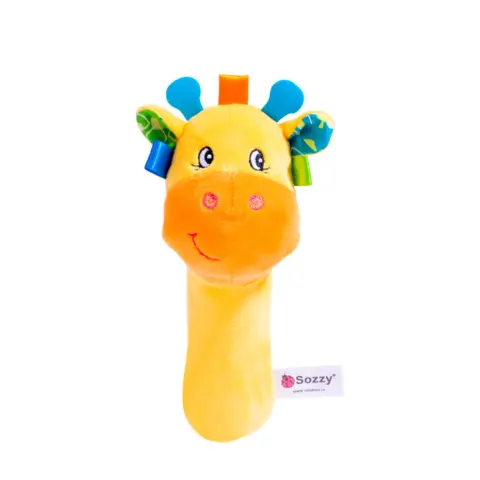 Фото Sozzy Детская игрушка пищалка Giraffe 0+ мес