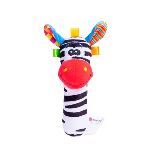 Фото Sozzy Детская игрушка пищалка Zebra 0+ мес