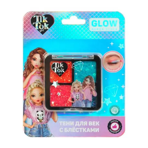 Фото Тени для век с блестками 4 цвета Tik Tok Girl