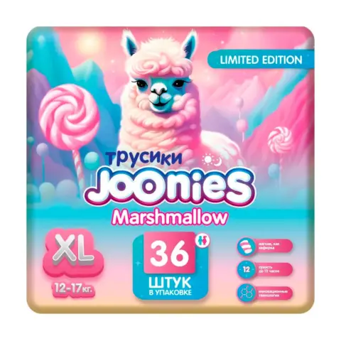 Фото Трусики-подгузники Joonies Marshmallow XL (12-17 кг) 36 шт