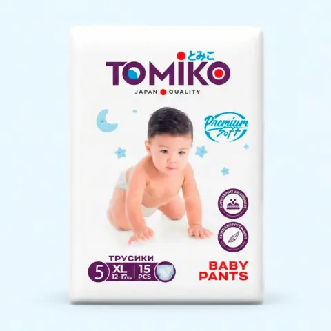 Фото Трусики-подгузники Tomiko Premium 5 XL (12-17 кг) 15 шт