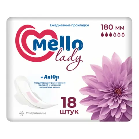 Фото Ультратонкие ежедневные прокладки Mello lady 180 мм 18 шт