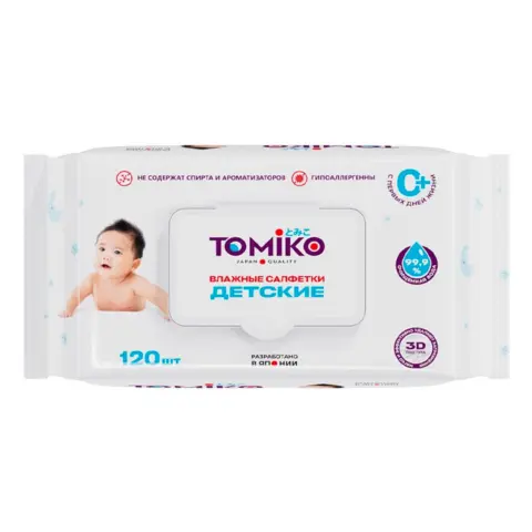 Фото Влажные салфетки Tomiko Premium 120 шт