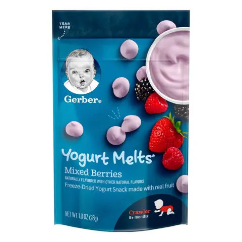 Фото Йогуртовые микс шарики Gerber клубника малина ежевика 8+ мес 28 гр