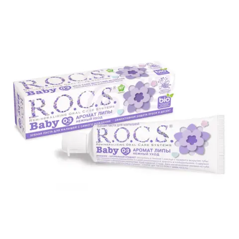 Фото Зубная паста R.O.C.S Baby Нежный Уход Аромат Липы 0-3 года 45 гр