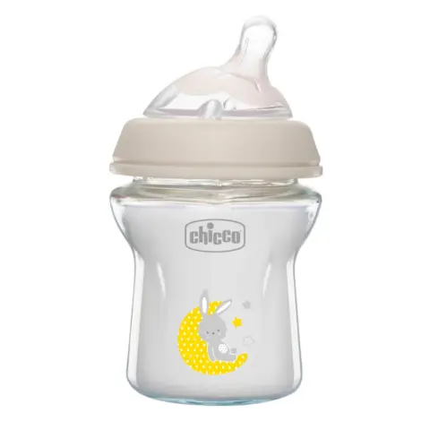 Фото Бутылочка Chicco NaturalFeeling 150 мл 0+ мес зайка на луне