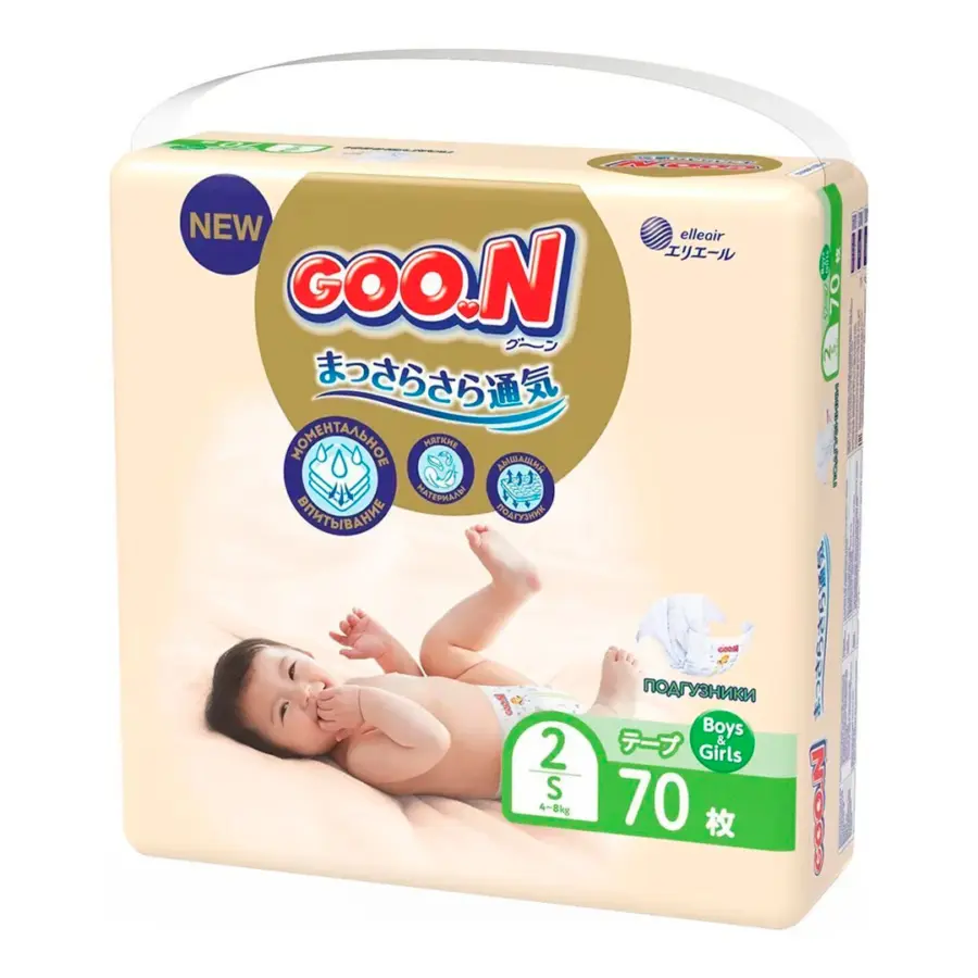 Подгузники Goon Premium Soft S (4-8 кг) 70 шт — 4