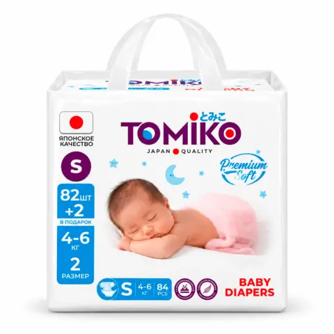Фото Подгузники Tomiko Premium 2 S (4-6 кг) 84 шт