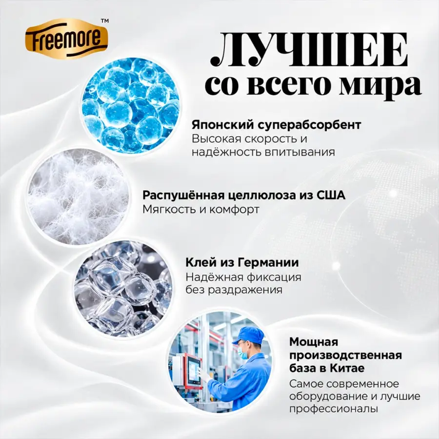 Прокладки Freemore Natural Silk Day/night use 290 мм 10 шт — 9