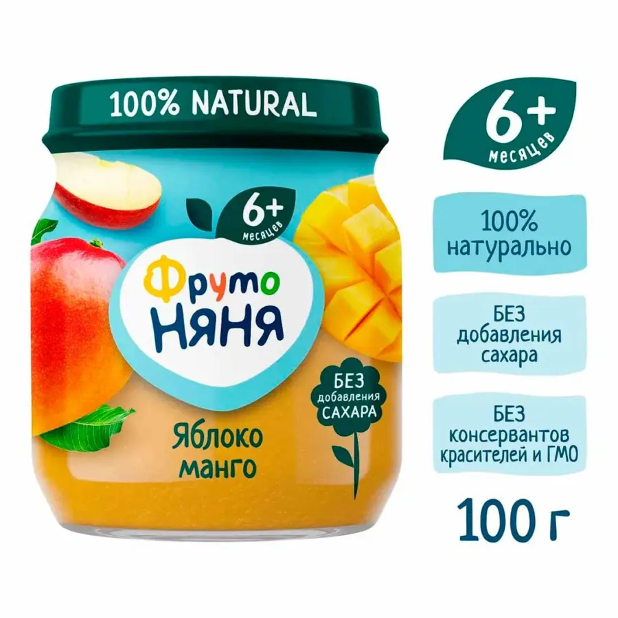 пюре фрутоня ябло и ман 100 гр с 6 мес — 5