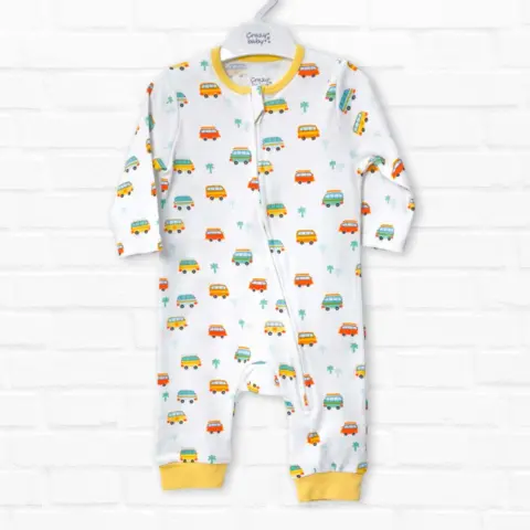 Фото Слип Crazy baby Машинки Белый