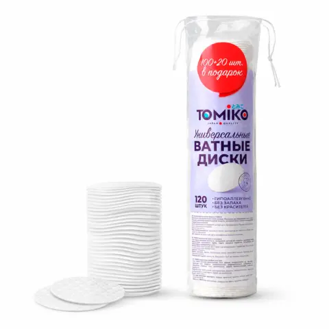 Фото Ватные диски Tomiko универсальные 120 шт